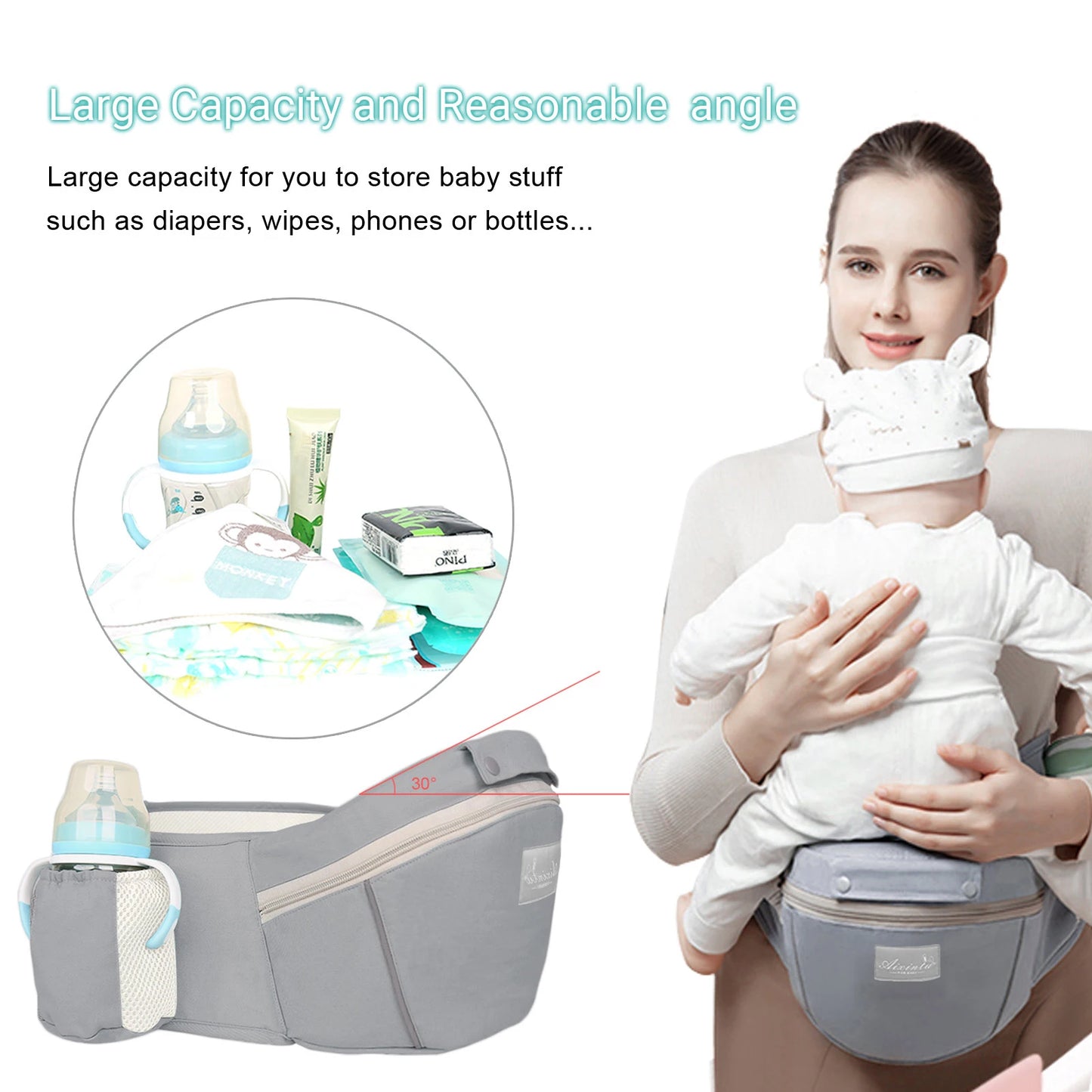 4-in-1 Ergonomic Baby Carrier with Hip Seat