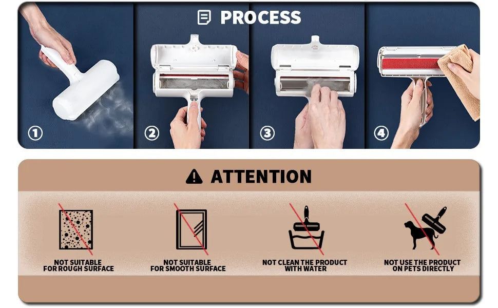 Self-Cleaning Pet Hair Remover Roller