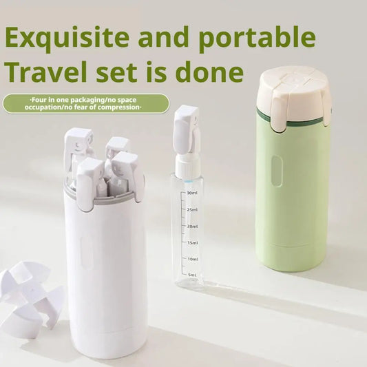 4-in-1 Portable Travel Dispenser Bottles