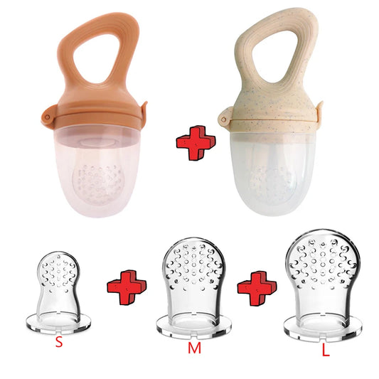5-in-1 Baby Fruit Feeder with Silicone Nipple Set