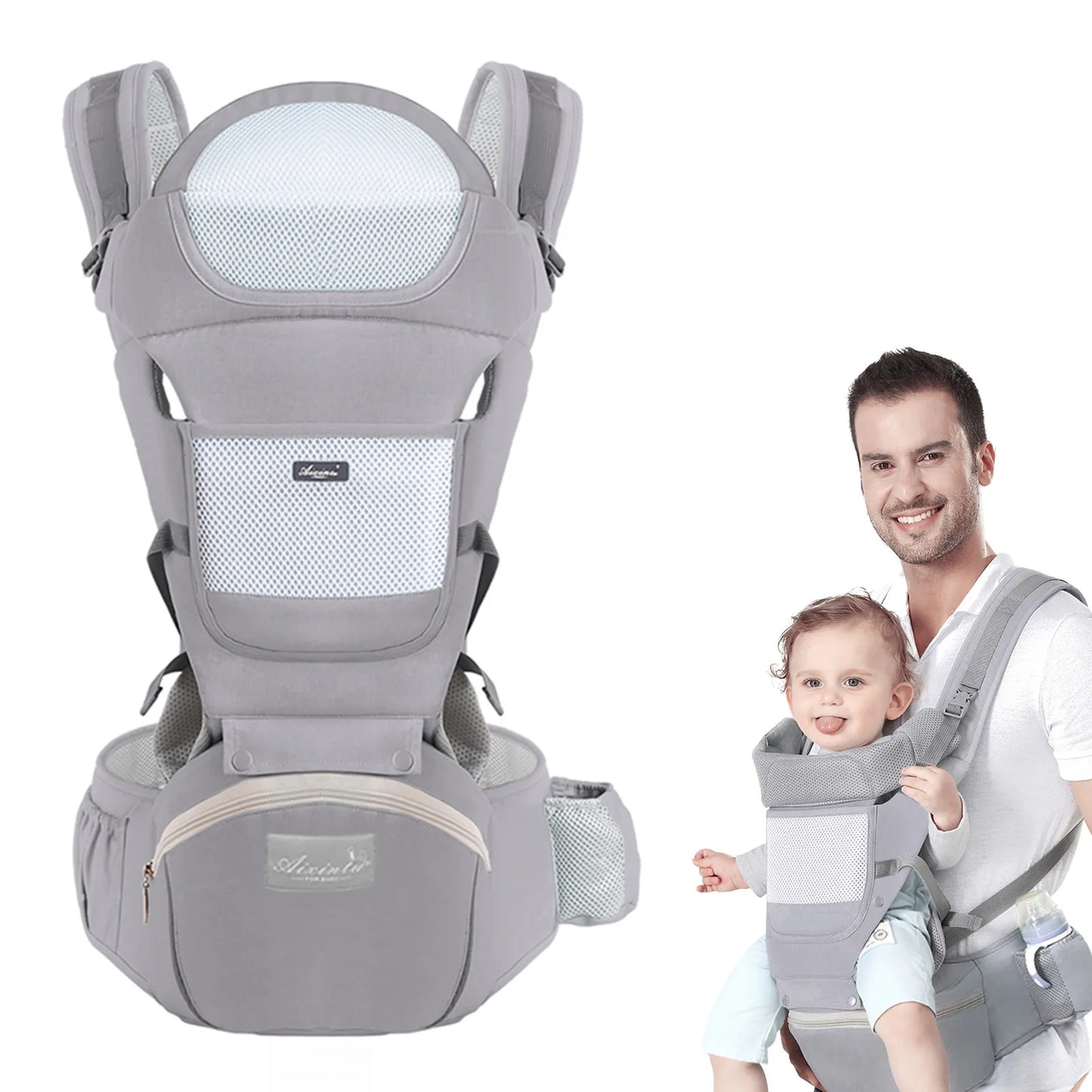 4-in-1 Ergonomic Baby Carrier with Hip Seat