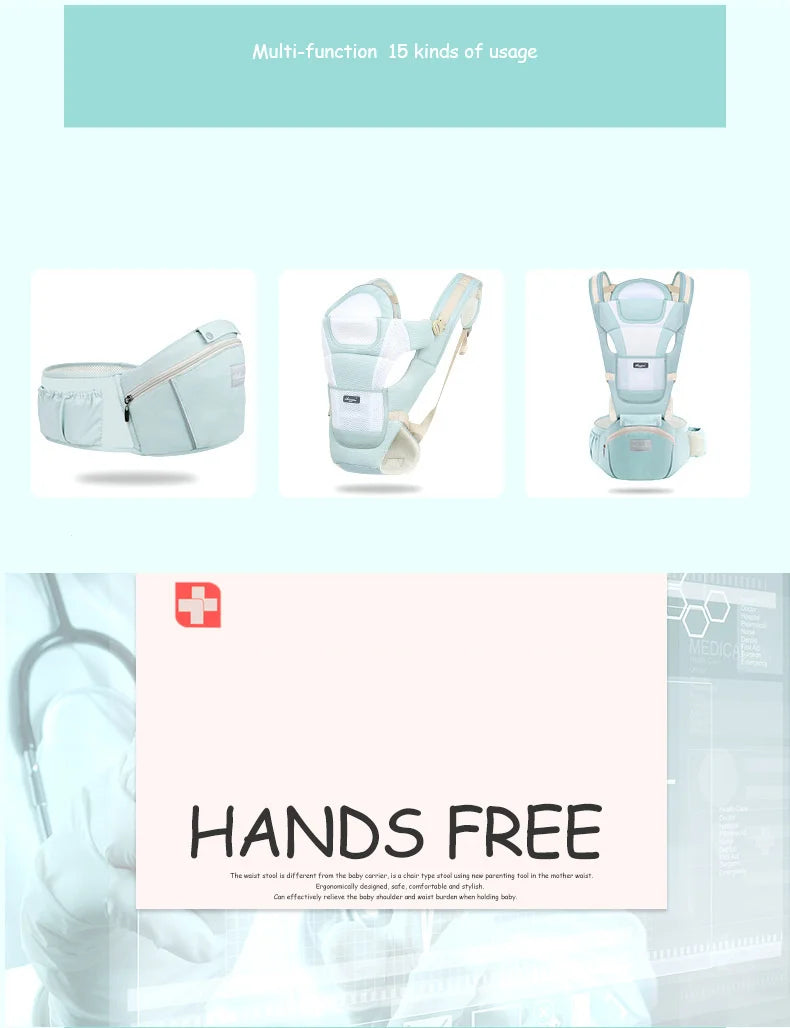 4-in-1 Ergonomic Baby Carrier with Hip Seat